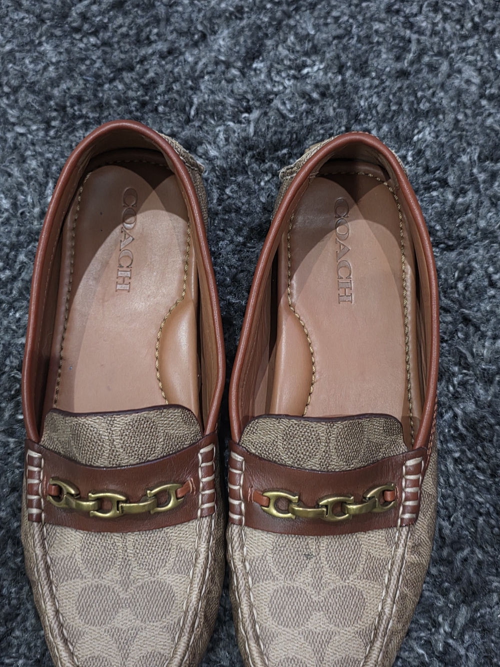 Coach Women’s Brown Signature Canvas Driving Loafers Size 11B - Picture 7 of 8